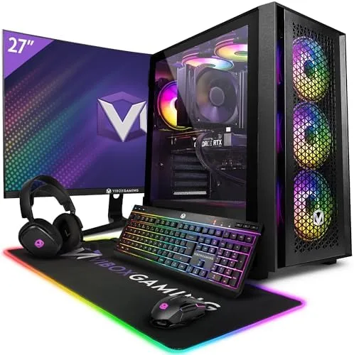 Vibox VIII-100 PC Gamer – 27″ Écran Pack – Intel i9 11900KF Processeur 5.2GHz – Nvidia RTX 4060 8Go – 32Go RAM – 1To NVMe M.2 SSD – 600W PSU – Windows 11 – WiFi  ( 1 399,95 € )