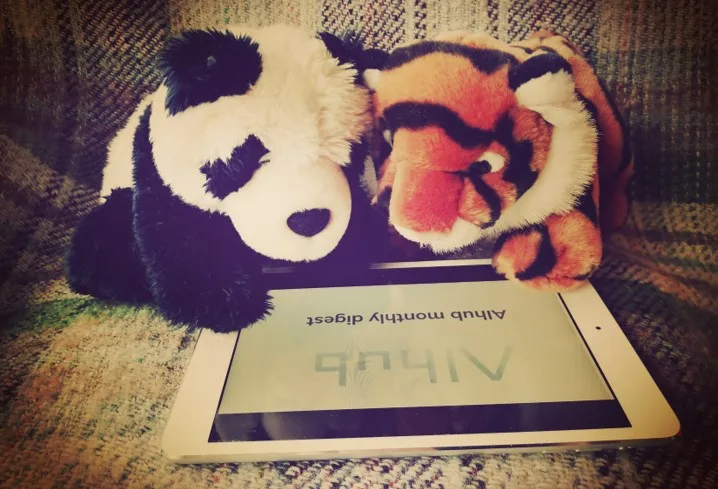 Lecture de panda et de tigre