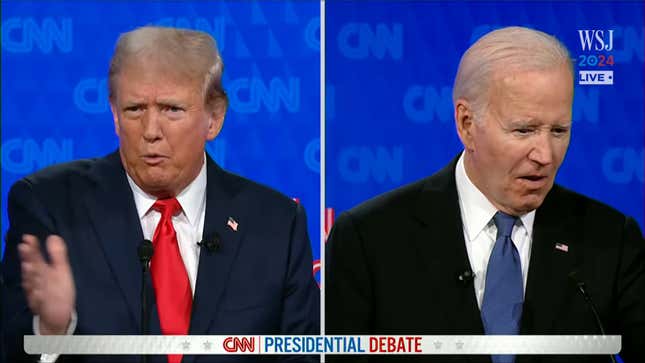 Donald Trump et Joe Biden lors du débat présidentiel.