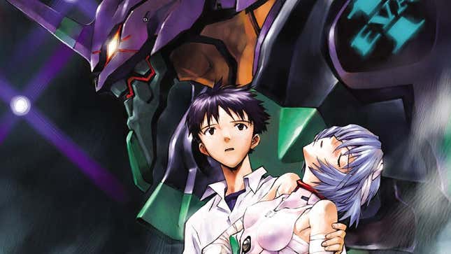 Shinji tient Rei inconsciente.