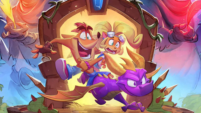 Une image montre l'art conceptuel rapporté de Crash et Spyro.