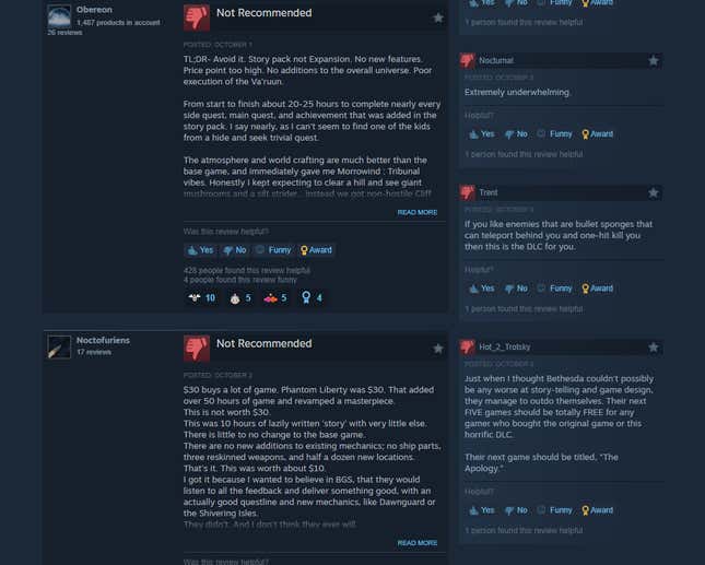 Une capture d'écran montre des critiques Steam négatives. 