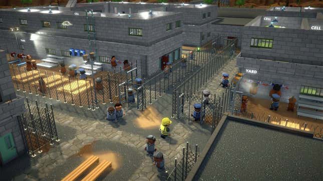 Les prisonniers se débattent dans un environnement 3D laid. 