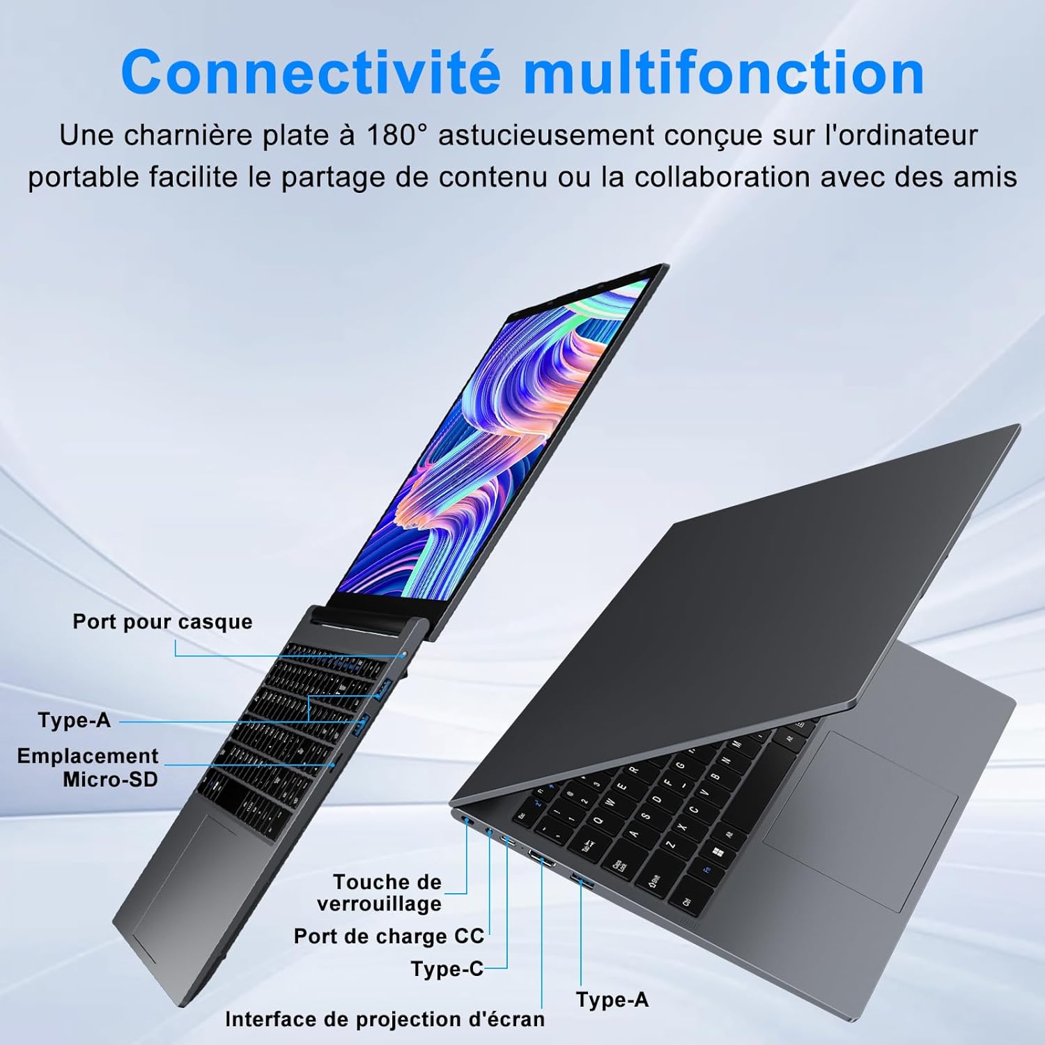 1729803902_428_Ruzava-Ordinateur-Portable156-Celeron-N5095jusqua-29-GHz-Win11-8Go-256Go Ruzava Ordinateur Portable15,6" Celeron N5095(jusqu'à 2,9 GHz) Win11 8Go 256Go SSD Extension1TB 4cœurs Ventilateur intégré 5000mAh Laptop avec FHD Webcam Couverture Souris Clavier Français Film-Gris  ( 499,99€ ) Shopping 