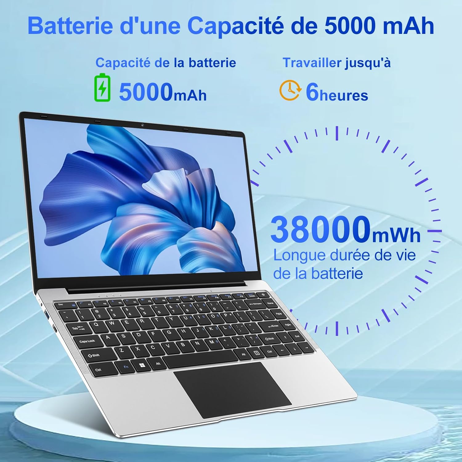 1729837195_819_Ordinateur-PC-portable-14-pouces-8256Go-Win11-Celeron-N4020-Support Ordinateur PC portable 14 pouces 8+256Go Win11 Celeron N4020 Support 1 To SSD Expansion 2.4G+5G WiFi Bluetooth 4.2 USB HDMI 1920 x 1080 FHD avec souris sans fil & Membrane de clavier AZERTY - Argent  ( 249,99€ ) Shopping 