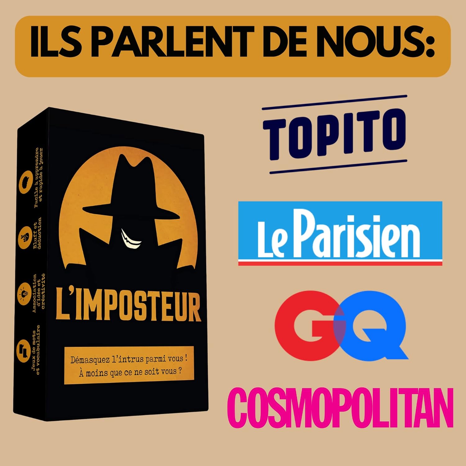 1729860177_776_Oh-Happy-Games-LImposteur-Saurez-Vous-Le-demasquer Oh Happy Games - L'Imposteur - Saurez-Vous Le démasquer ? Bluff, Créativité, Jeux de Mots et Suspicions ! Jeu d'ambiance - Jeu de Cartes - Jeu de Société Adulte  ( 19,99€ ) Shopping 