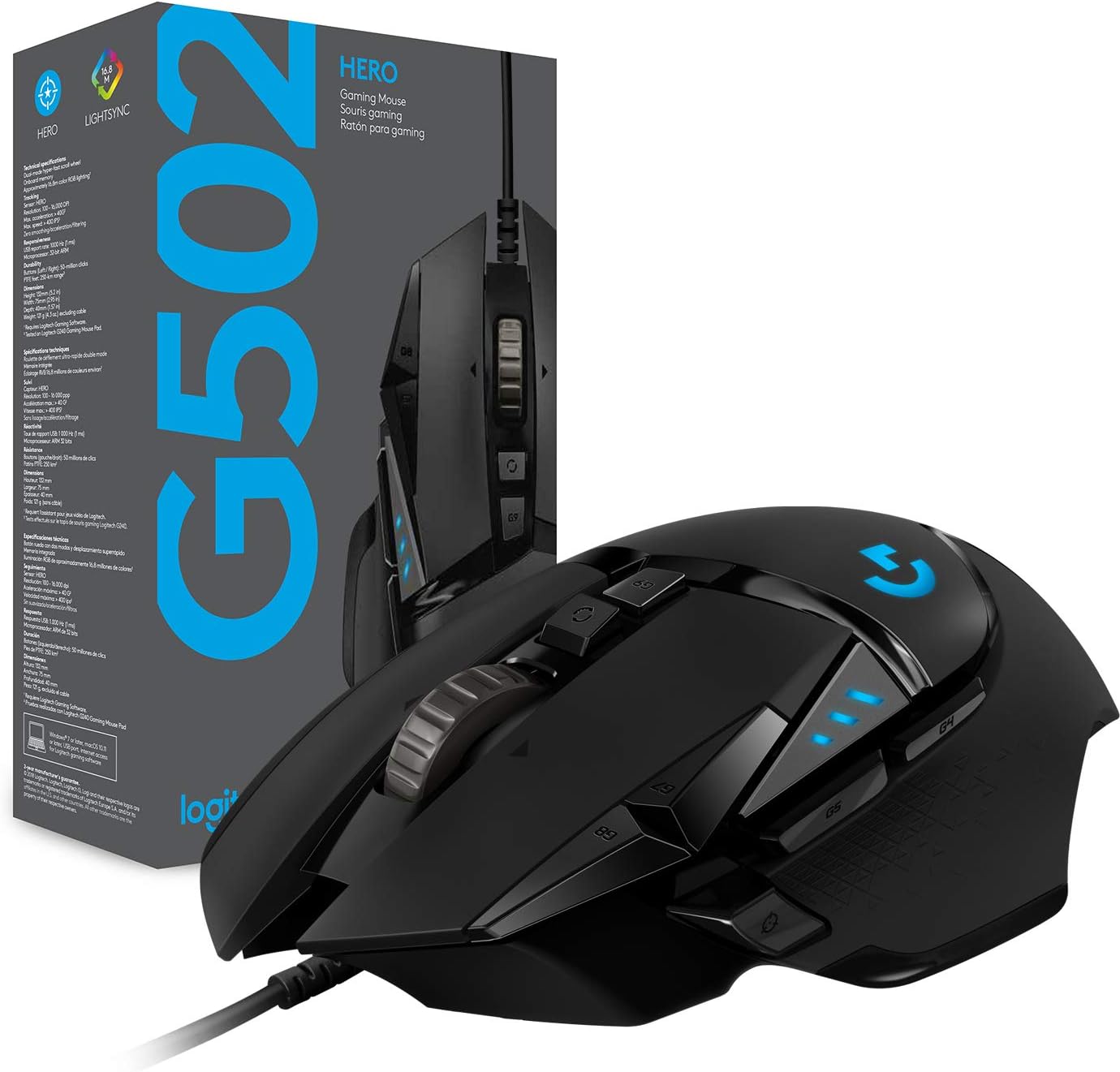 1730036442_978_Logitech-G502-HERO-Souris-Gamer-Filaire-Haute-Performance-Capteur-Gaming Logitech G502 HERO Souris Gamer Filaire Haute Performance, Capteur Gaming HERO 25K, 25 600 PPP, RVB, Poids Ajustable, 11 Boutons Programmables, Mémoire Intégrée, PC/Mac - Noire  ( <del>89,99€</del> - 46,90€ ) Shopping 