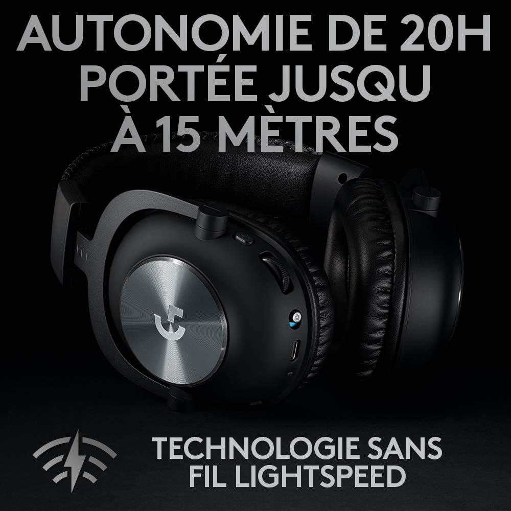 1730110865_848_Logitech-G-PRO-X-LIGHTSPEED-Casque-gaming-sans-fil-avec Logitech G PRO X LIGHTSPEED Casque gaming sans fil avec technologie de filtre de micro Blue VOICE, transducteurs PRO-G 50mm, DTS Headphone: X 2.0, 20 heures de batterie, PC, PS5, PS4, Switch - Noir  ( <del>229,00€</del> - 119,82€ ) Shopping 