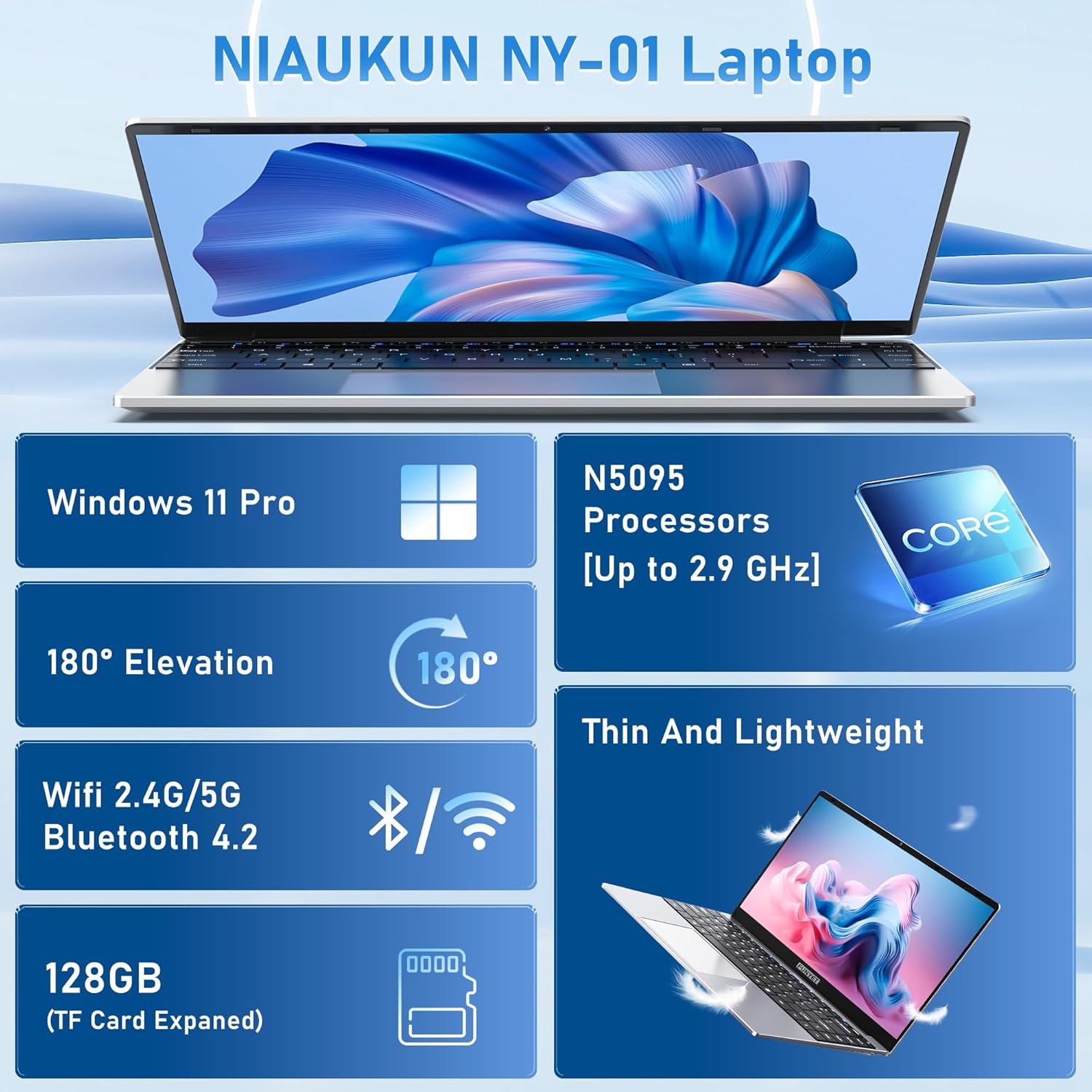 1730247630_868_NIAKUN-Ordinateur-Pc-Portable-14-Pouces-16GB-RAM-512GB-SSD NIAKUN Ordinateur Pc Portable, 14 Pouces 16GB RAM 512GB SSD, N5095 Processeur Laptop(jusqu'à 2,9 GHz), 1920 x 1080 P Notebook, 5000mAh, TF Card, WiFi 5, BT4.2, Windows 11 Pro  ( 349,99€ ) Shopping 