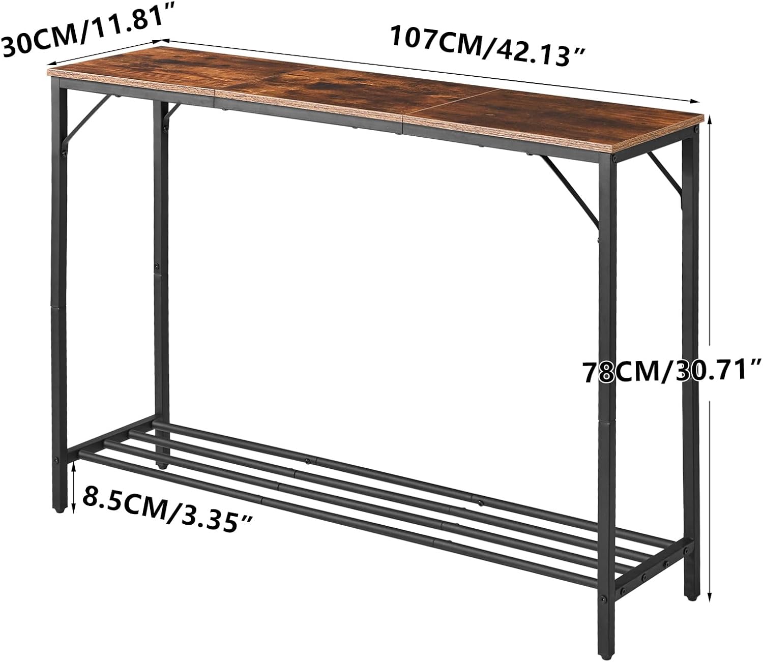 1730605652_596_YMYNY-Table-Console-Table-dEntree-Bout-de-Canape-Table-Console YMYNY Table Console, Table d’Entrée, Bout de Canapé, Table Console Étroite avec Étagères, Table de Présentation, Pieds Réglables, pour Salon, Entrée, Couloir ‎107 x 30 x 78CM Marron Rustique HST006H  ( <del>196,99 €</del> - 45,99€ ) Shopping 