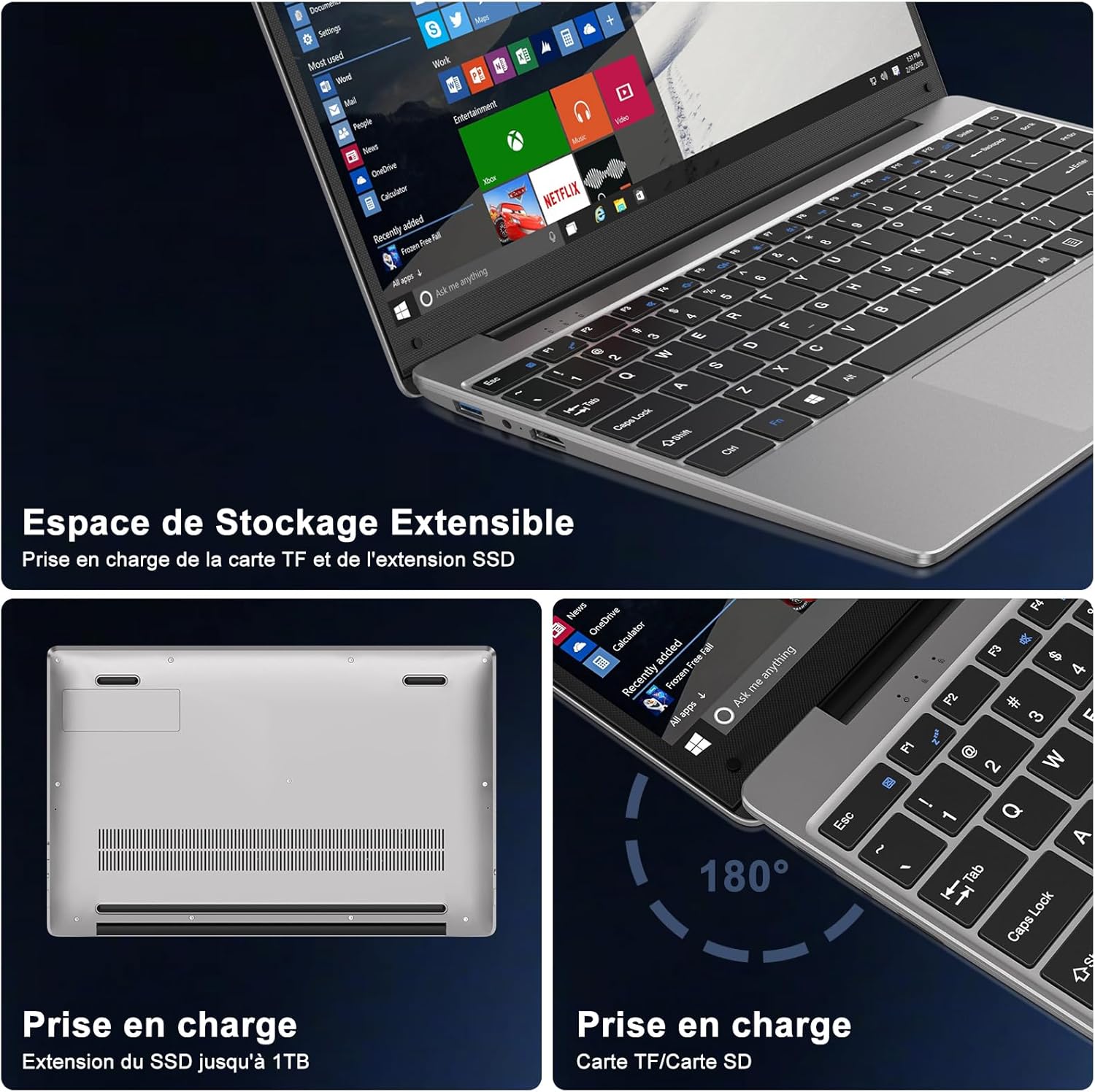 1730655808_434_bvate-Ordinateur-Portable-256Go-Soutien-Extension-SSD-1To-14-Win11 bvate Ordinateur Portable, 256Go Soutien Extension SSD 1To 14" Win11 Celeron N4020 2.4G+5G WiFi Mini HDMI & AZERTY Membrane du Clavier-Gray  ( €239,99 ) Shopping 