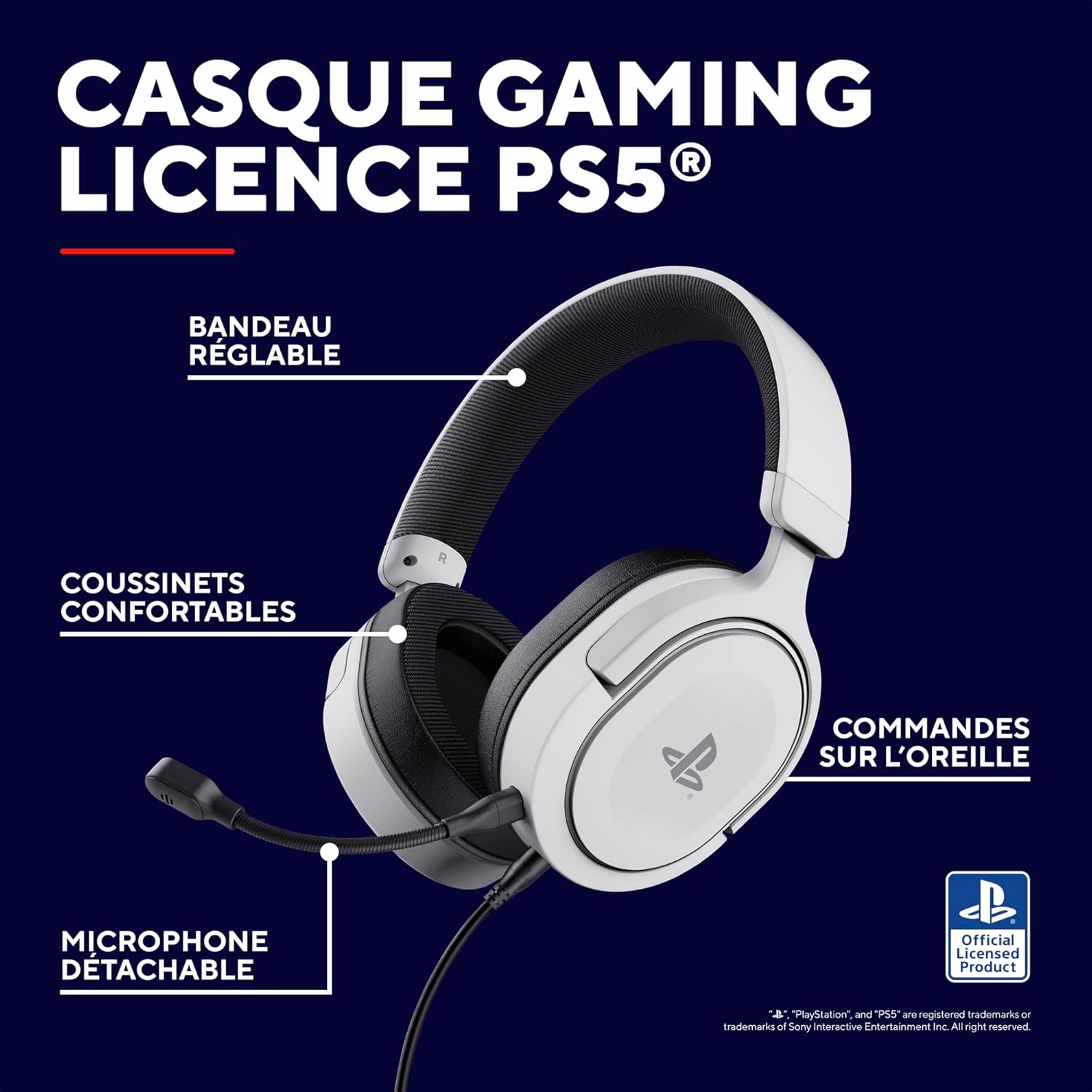 1730689198_171_Trust-Gaming-GXT-498W-Forta-Casque-PS5-Durable-Licence-Officielle Trust Gaming GXT 498W Forta Casque PS5 Durable, Licence Officielle pour Playstation 5, Casque Gamer PS4, Arceau Réglable, Câble de 1,2 m, Casque Gaming Over Ear avec Microphone Détachable, Blanc  ( <del>49,99€</del> - 39,99€ ) Shopping 