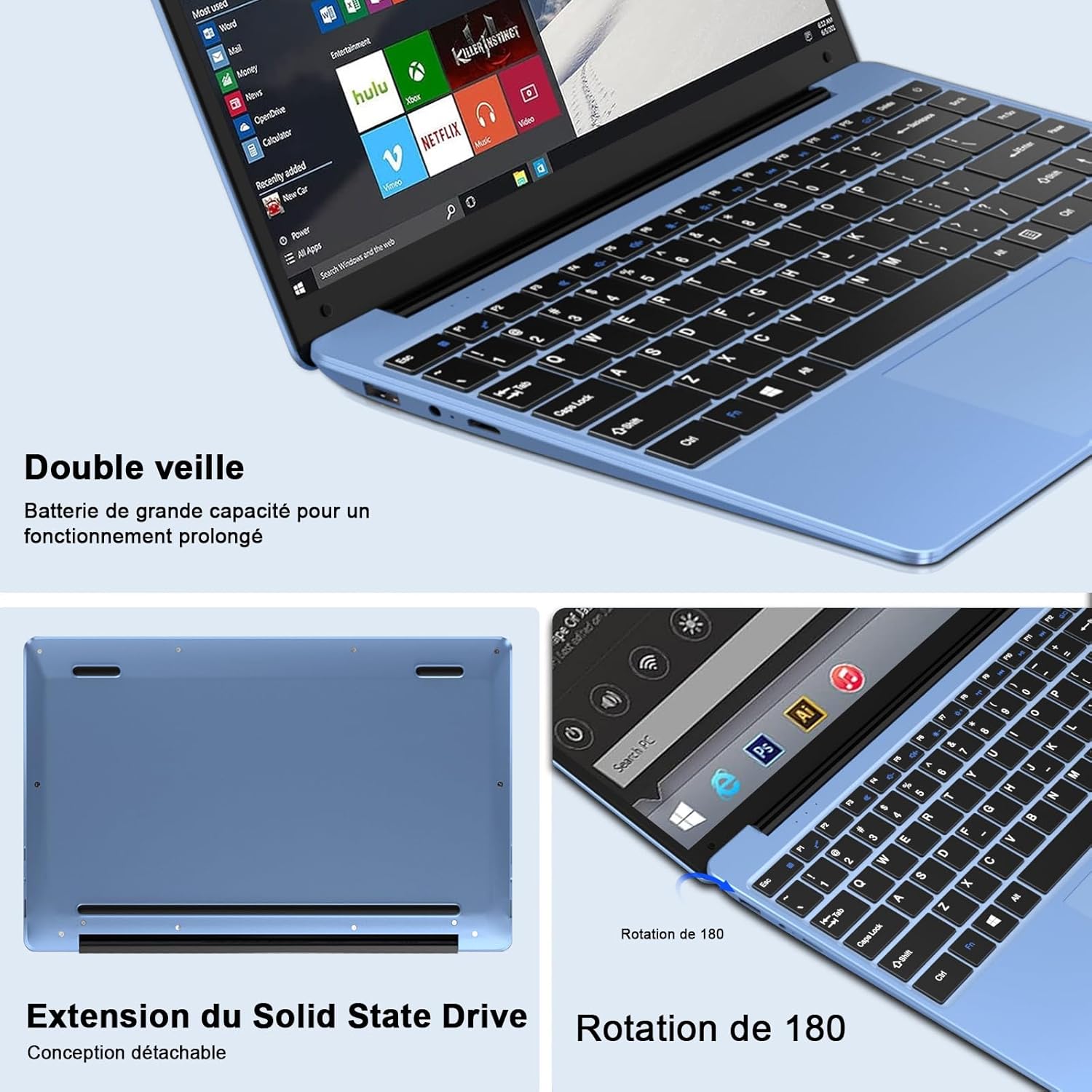 1730736723_120_NOTODD-Ordinateur-Portable-14-Pouces-Win11-256Go-SSD-Soutien-Extension NOTODD Ordinateur Portable 14 Pouces Win11 256Go SSD Soutien Extension 1TB,Pc Portable Celeron N4020 Pas Cher FHD 1080 5G WiFi BT4.2 inclut Souris sans Fil&AZERTY Clavier Couverture-Bleu  ( €282,34 ) Shopping 