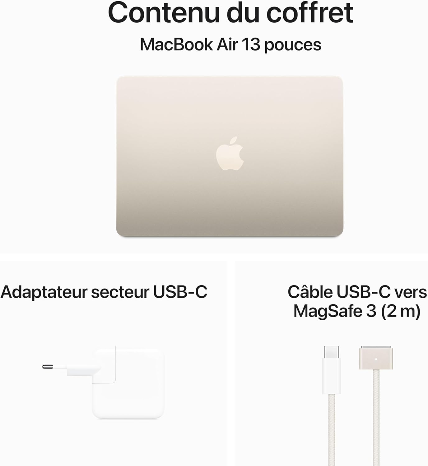 1730829897_213_Apple-Portable-MacBook-Air-13-Pouces-avec-Puce-M3 Apple Portable MacBook Air 13 Pouces avec Puce M3 : écran Liquid Retina 13,6 Pouces, 16 Go de mémoire unifiée, 256 Go de Stockage SSD, Clavier rétroéclairé, caméra FaceTime HD 1080p. Lumière stellaire  ( 1 299,00€ ) Shopping 