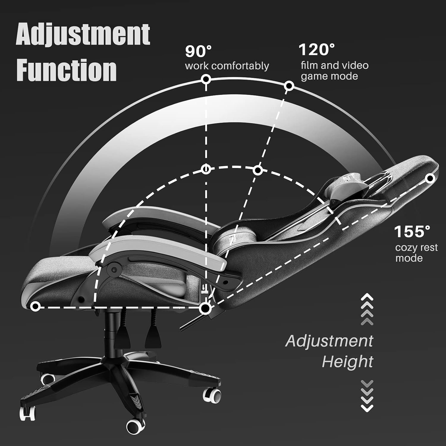 1730840044_741_bigzzia-Chaise-GamingErgonomique-PU-Cuir-Chaise-BureauHauteur-Reglableavec-LombaireAppui-Tete-AppuiDossier bigzzia Chaise Gaming,Ergonomique PU Cuir Chaise Bureau,Hauteur Réglable,avec Lombaire&Appui-Tête Appui,Dossier Inclinable à 155°,Fauteuil Gaming Adultes Enfants (Blanc)  ( <del>95,99€</del> - 81,69€ ) Shopping 