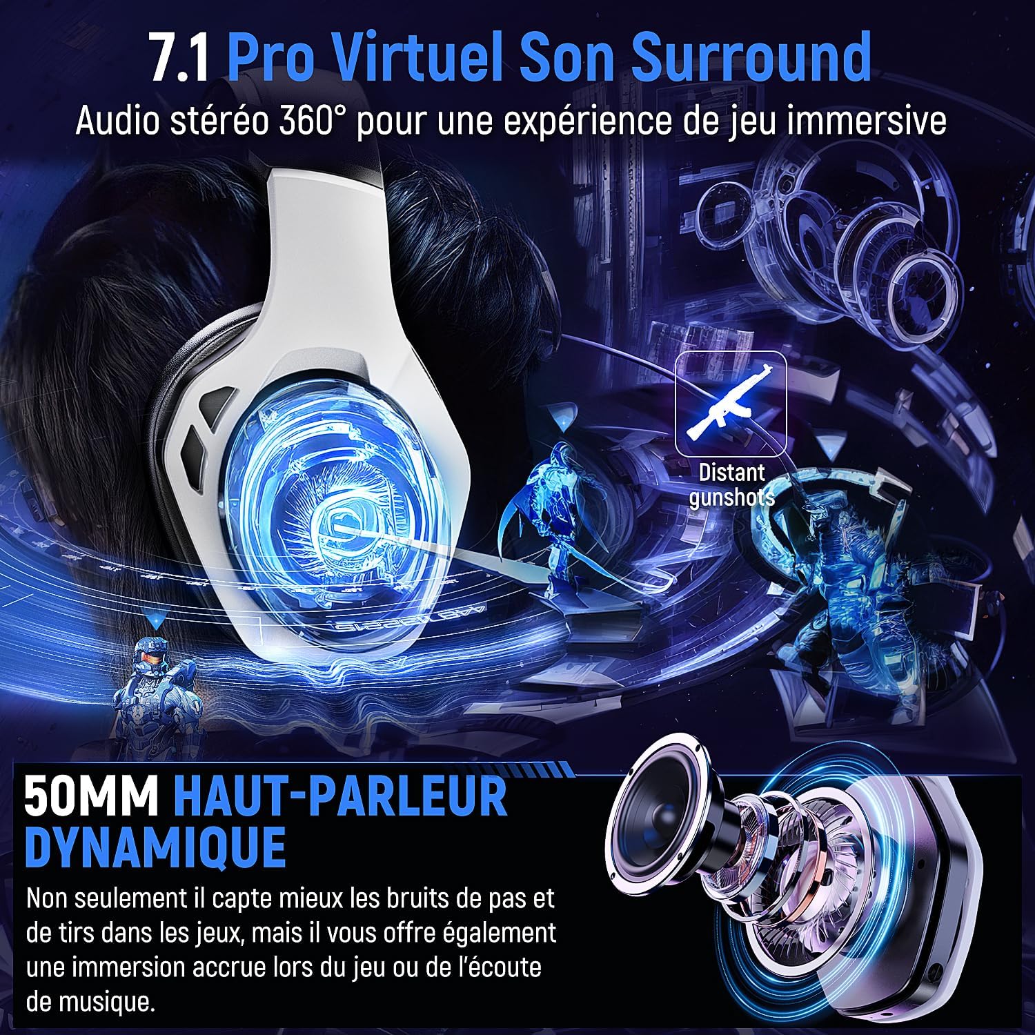 1731044365_667_Tatybo-Casque-Gaming-sans-Fil-Casque-avec-Micro-Bruit-Environnemental Tatybo Casque Gaming sans Fil, Casque avec Micro Bruit Environnemental, 7.1 Son Surround, Batterie de 35H, Transducteurs 50mm, Oreillettes Respirantes, Casque Gamer pour Ps5 PC Ps4 Switch  ( <del>49,99€</del> - 39,99€ ) Shopping 