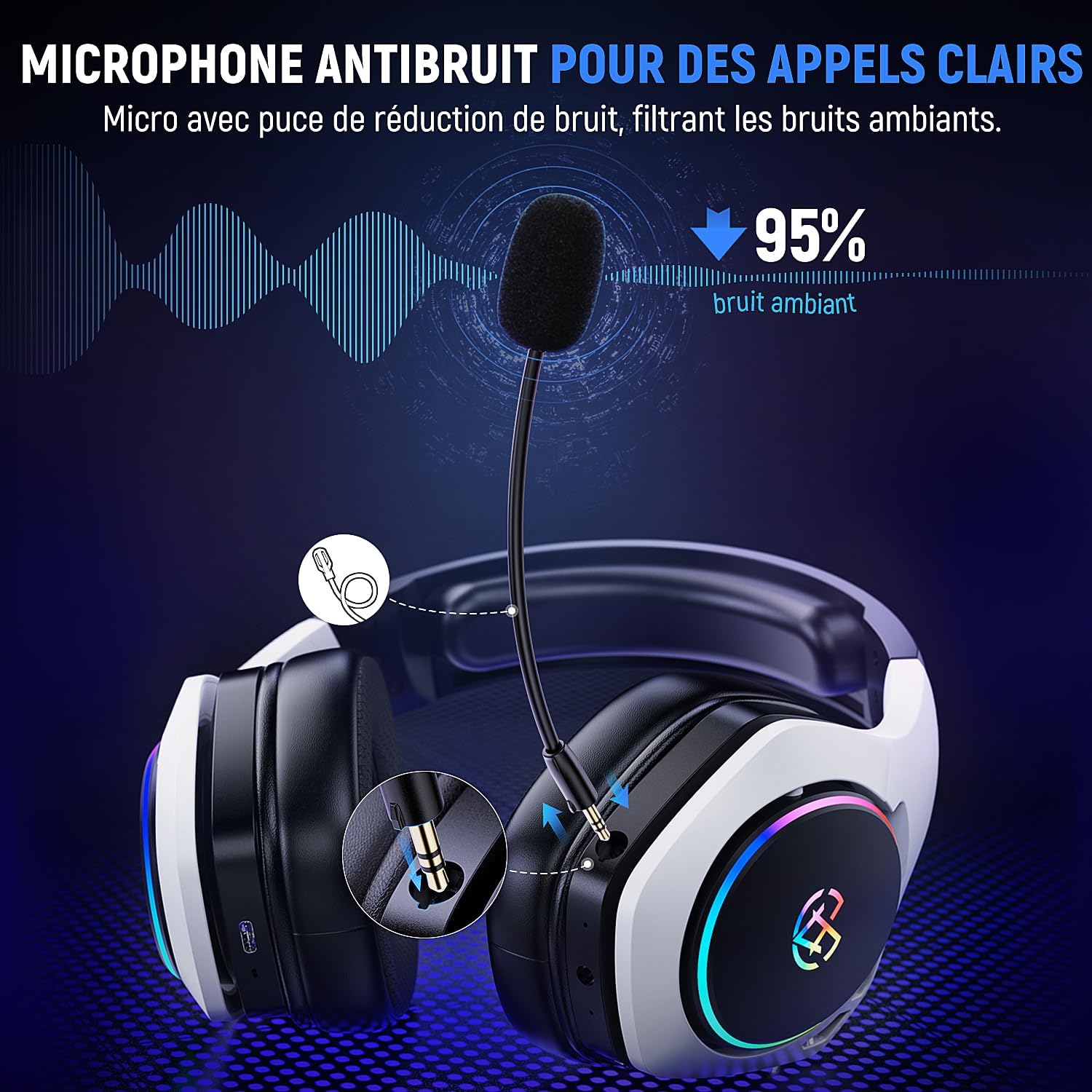 1731044366_484_Tatybo-Casque-Gaming-sans-Fil-Casque-avec-Micro-Bruit-Environnemental Tatybo Casque Gaming sans Fil, Casque avec Micro Bruit Environnemental, 7.1 Son Surround, Batterie de 35H, Transducteurs 50mm, Oreillettes Respirantes, Casque Gamer pour Ps5 PC Ps4 Switch  ( <del>49,99€</del> - 39,99€ ) Shopping 