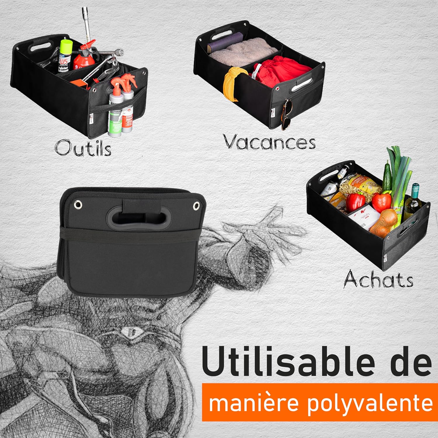 1731122668_163_Upgrade4cars-Organisateur-de-Coffre-de-Voiture-Pliable-Sac-de Upgrade4cars Organisateur de Coffre de Voiture Pliable | Sac de Coffre pour Auto Universelle en Noir | Boîte de Rangement Voiture Durable | Gadget Utile  ( 21,95€ ) Shopping 