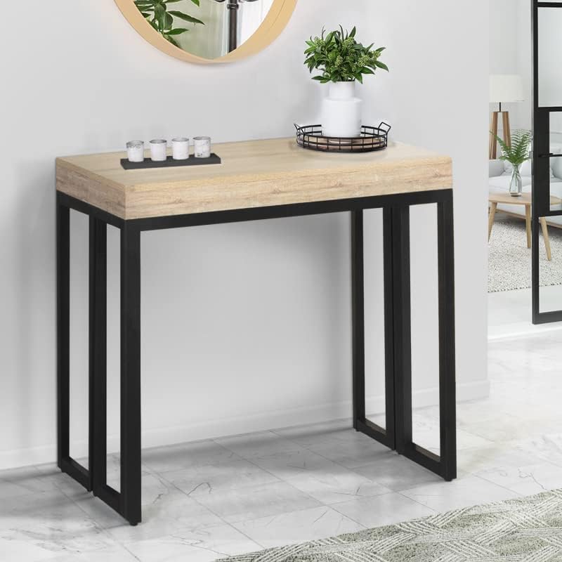 1731152472_773_IDMarket-Table-Console-Extensible-Toronto-6-Personnes-140-cm IDMarket - Table Console Extensible Toronto 6 Personnes 140 cm Design Industriel  ( <del>169,99€</del> - 159,99€ ) Shopping 