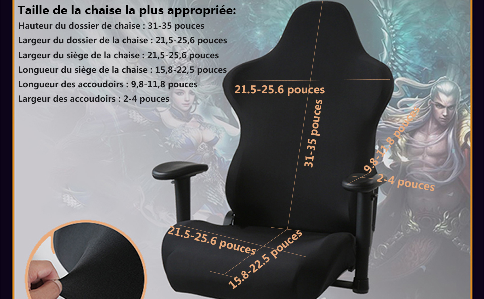 1731156316_993_housse-chaise-gaming-housse-fauteuil-bureau-4-piecesensemble-housse housse chaise gaming - housse fauteuil bureau 4 pièces/ensemble housse fauteuil gamer avec housses d'accoudoirs/couvertures de dossier de chaise/housse de siège de chaise, gaming chair cover (Noir)  ( 23,98€ ) Shopping 