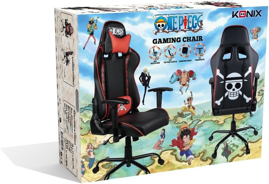 1731175045_182_Konix-One-Piece-Chaise-de-Bureau-Gaming-Inclinaison-siege Konix One Piece Chaise de Bureau Gaming - Inclinaison siège 150° - Cuir polyuréthane - Coussin lombaires et cervicaux réglable - Appui-tête - Noir  ( <del>151,99 €</del> - 179,99€ ) Shopping 