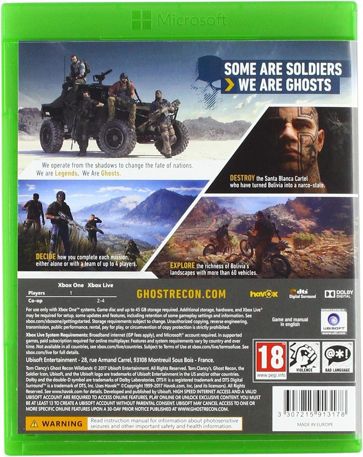 1731540541_844_Ubisoft-Tom-Clancys-Ghost-Recon-Wildlands-Xbox-One-Jeux Ubisoft Tom Clancy's Ghost Recon Wildlands, Xbox One - Jeux Vidéos (Xbox One, Xbox One, Tireur, Ubisoft Paris, M (Mature), en Ligne, de Base)  ( 29,83€ ) Shopping 