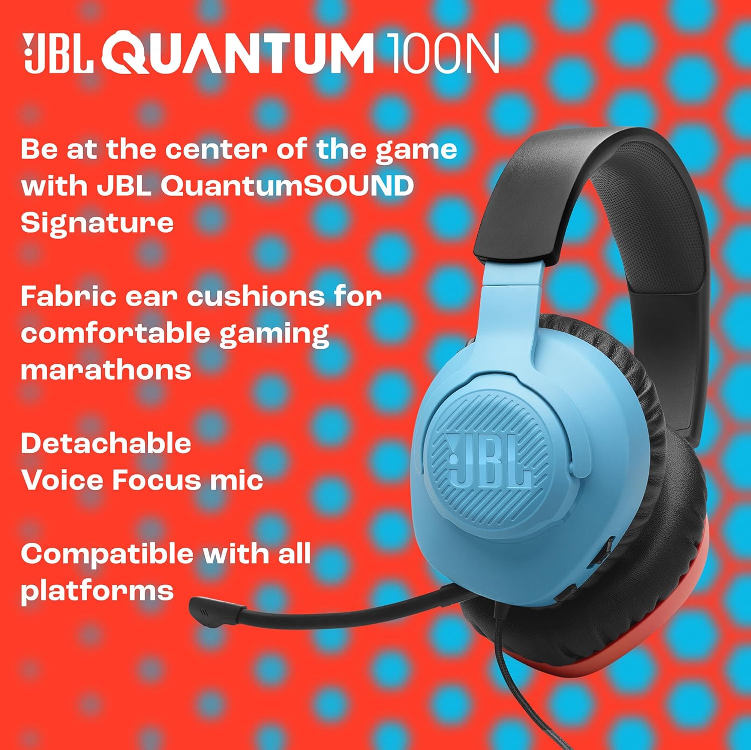 1731661031_655_JBL-Quantum-100N-casque-gaming-circum-auriculaire-filaire-micro-amovible-QuantumSURROUND JBL Quantum 100N, casque gaming circum-auriculaire filaire, micro amovible, QuantumSURROUND Signature, comfortable, compatibilité multiplateformes et Windows Sonic Spatial Sound, en rouge et bleu  ( <del>39,99€</del> - 29,99€ ) Shopping 