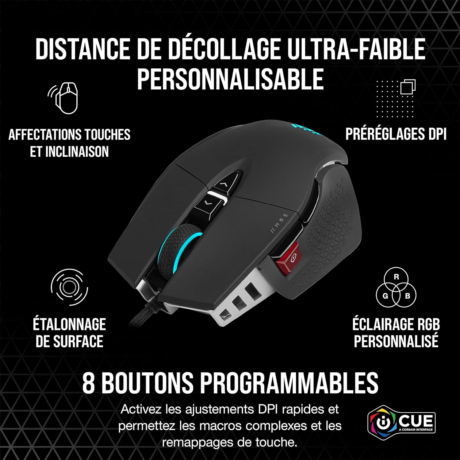 1731717015_730_Corsair-M65-RGB-ULTRA-Souris-Gaming-FPS-Personnalisable-26 Corsair M65 RGB ULTRA Souris Gaming FPS Personnalisable - 26 000 DPI MARKSMAN, Switchs Optiques, Technologie d’hyper-traitement AXON, Contrôle de fusion de capteurs - Noir  ( <del>79,99€</del> - 74,99€ ) Shopping 