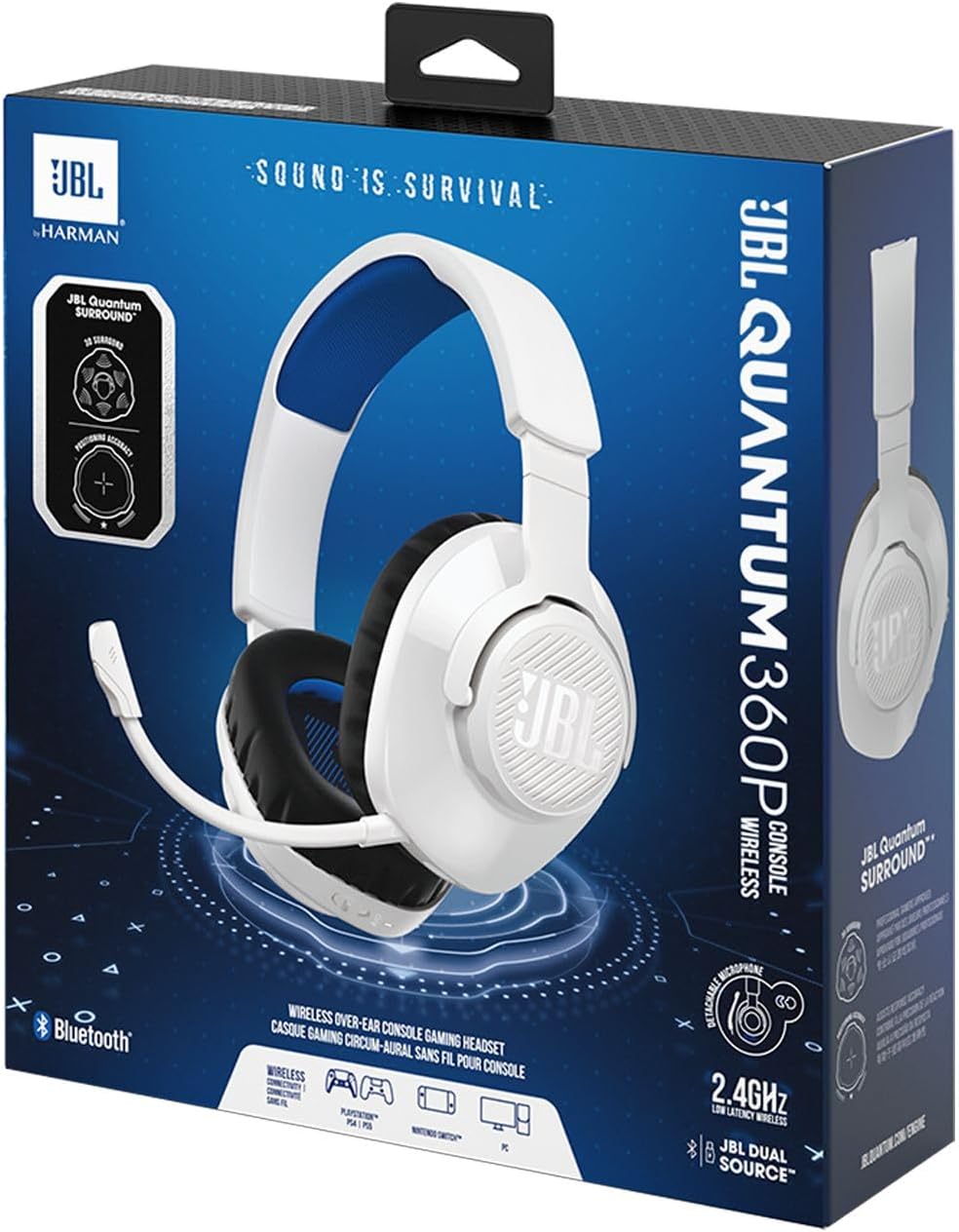 1731735741_337_JBL-Quantum-360P-Casque-gaming-sans-fil-bluetooth-pour-consoles JBL Quantum 360P, Casque gaming sans fil bluetooth pour consoles, son signature Quantum JBL, 22 heures d'autonomie, Blanc  ( <del>99,99€</del> - 79,00€ ) Shopping 