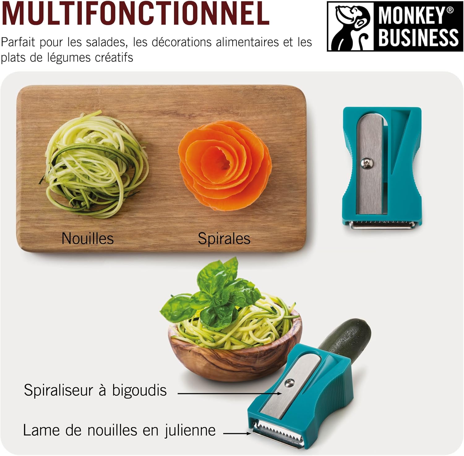 1731814664_452_Monkey-Business-Karoto-Julienne-–-Aiguiseur-de-carottes-avec-lame Monkey Business Karoto Julienne – Aiguiseur de carottes avec lame de julienne | Gadgets de cuisine amusants | issu d'une série d'éplucheurs uniques pour la cuisine | Articles de cuisine amusants | par  ( 14,99€ ) Shopping 