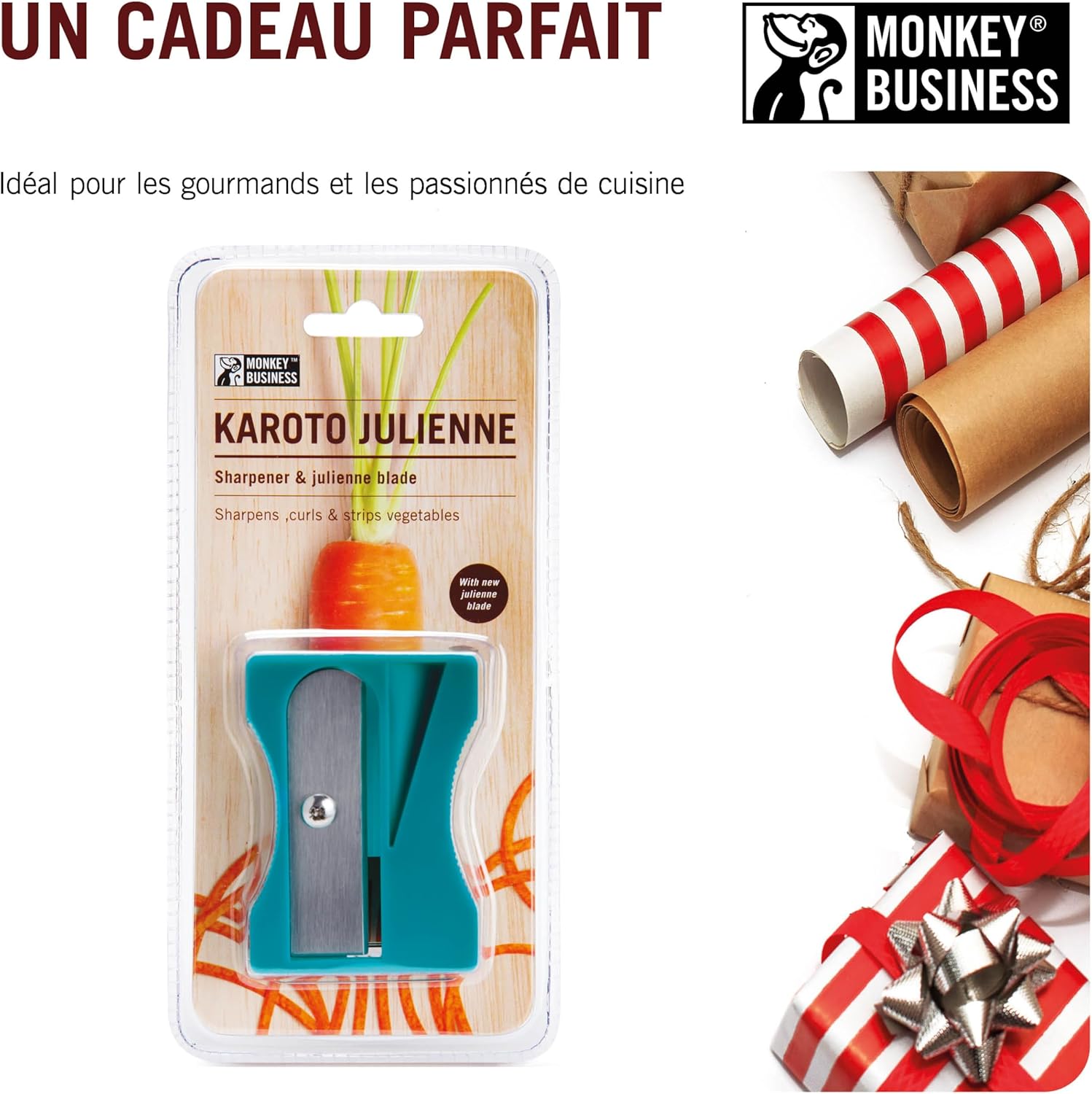 1731814665_894_Monkey-Business-Karoto-Julienne-–-Aiguiseur-de-carottes-avec-lame Monkey Business Karoto Julienne – Aiguiseur de carottes avec lame de julienne | Gadgets de cuisine amusants | issu d'une série d'éplucheurs uniques pour la cuisine | Articles de cuisine amusants | par  ( 14,99€ ) Shopping 