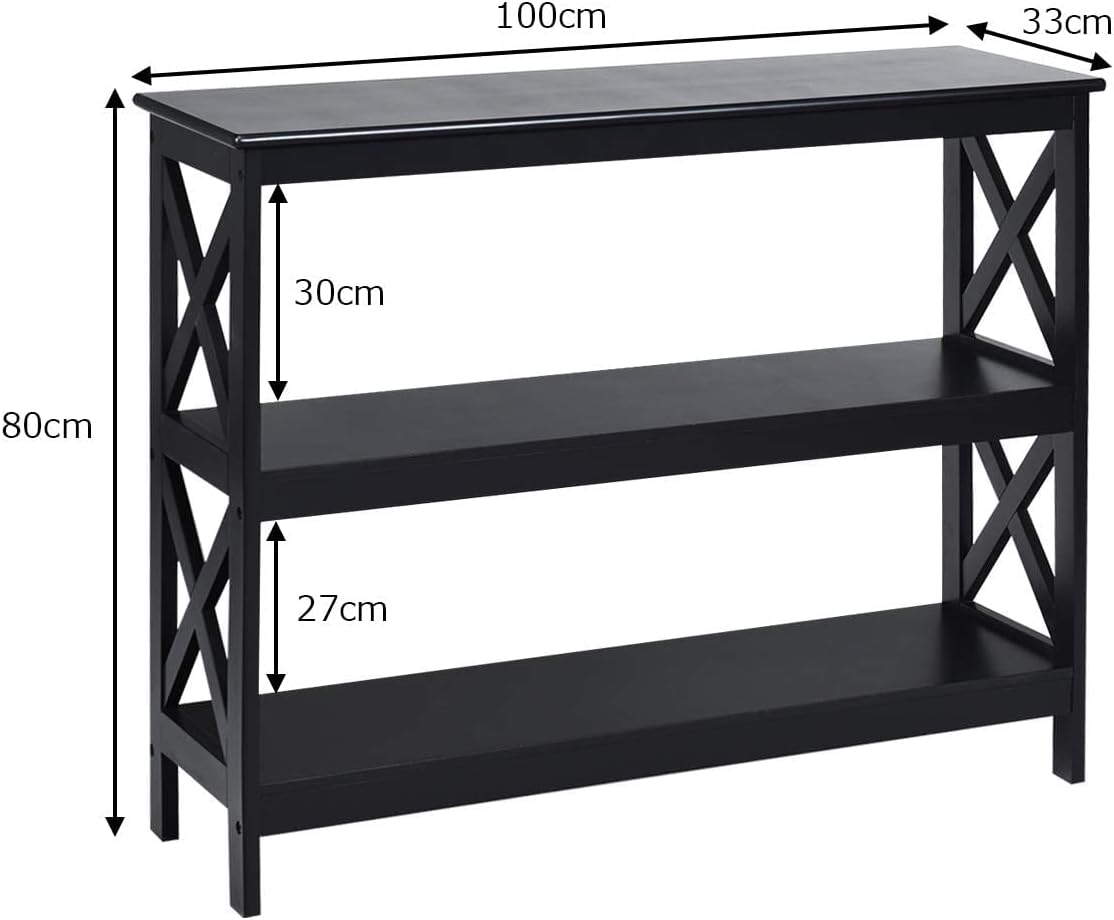 1731844705_498_Giantex-Table-Console-Entree-avec-3-Etageres-Console-Meuble-pour Giantex Table Console Entrée avec 3 Etagères, Console Meuble pour Salon, Chambre, Entrée 100 x 33 x 80 cm (Noir)  ( 67,99€ ) Shopping 