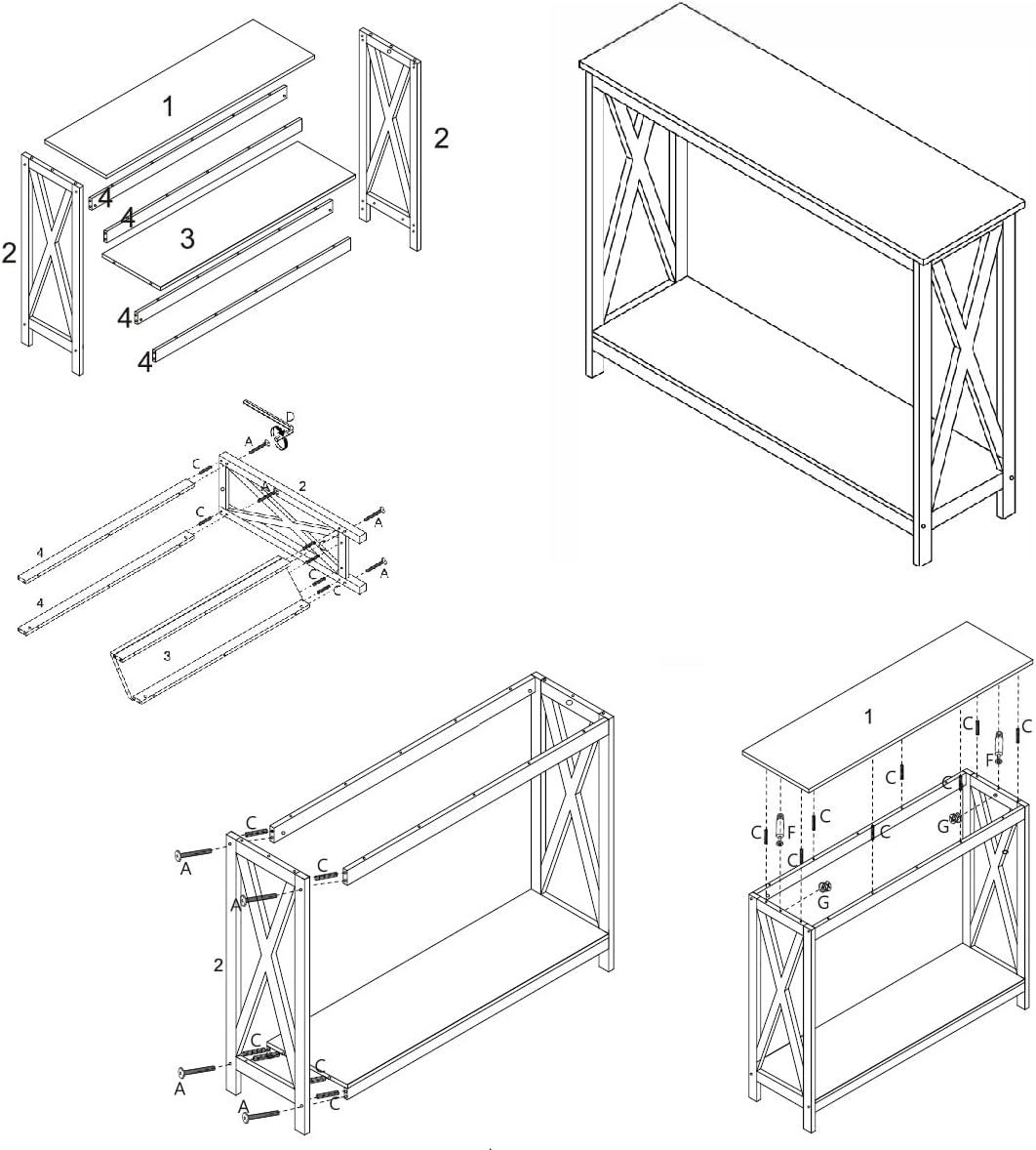 1731844706_303_Giantex-Table-Console-Entree-avec-3-Etageres-Console-Meuble-pour Giantex Table Console Entrée avec 3 Etagères, Console Meuble pour Salon, Chambre, Entrée 100 x 33 x 80 cm (Noir)  ( 67,99€ ) Shopping 