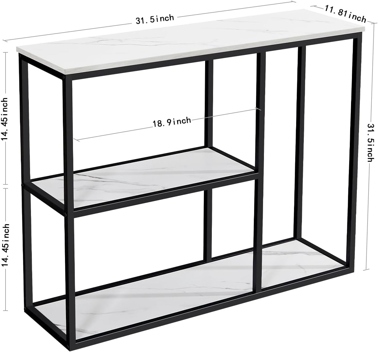 1731975009_9_WOHOMO-Table-console-etroite-de-30-cm-pour-salon-80 WOHOMO Table console étroite de 30 cm pour salon, 80 cm, table de canapé industrielle moderne avec 3 étagères de rangement pour couloir, couloir, marbre blanc  ( 88,09€ ) Shopping 