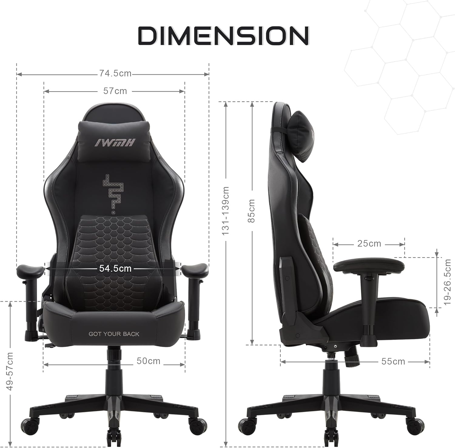 1732127263_417_IWMH-Chaise-Gaming-Chaise-Bureau-Fauteuil-Gamer-Ergonomique-avec IWMH Chaise Gaming - Chaise Bureau, Fauteuil Gamer Ergonomique avec Support Lombaire et Accoudoirs 3D, Siege Bureau Gamer pour Adultes, Hauteur Réglable (Noir)  ( 147,99€ ) Shopping 