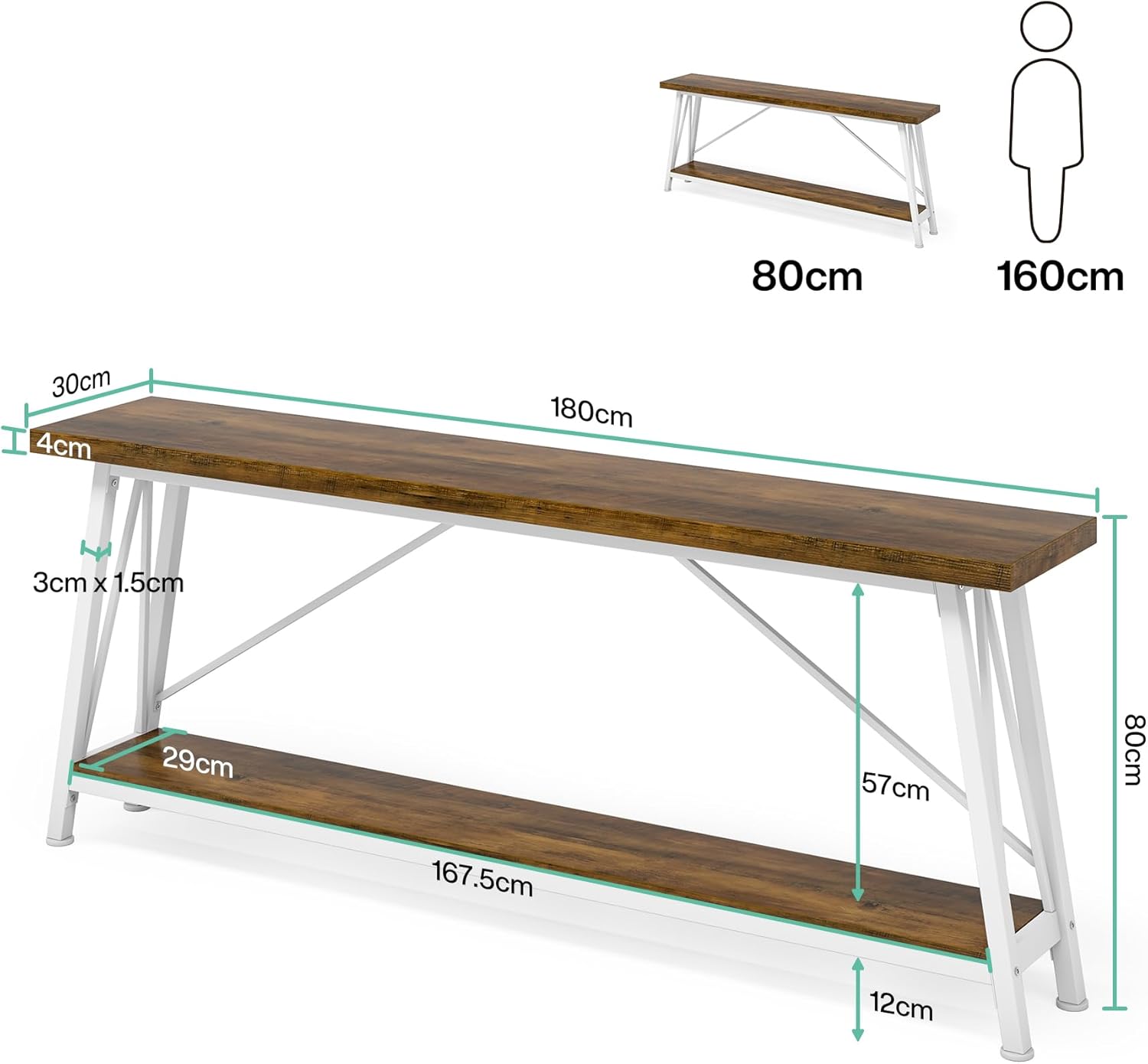 1732141953_577_Tribesigns-Table-de-canape-derriere-Le-canape-180cm-Table-Console Tribesigns Table de canapé derrière Le canapé 180cm, Table Console d'entrée Industrielle pour Le Couloir, l'entrée, Le Salon  ( 129,99€ ) Shopping 