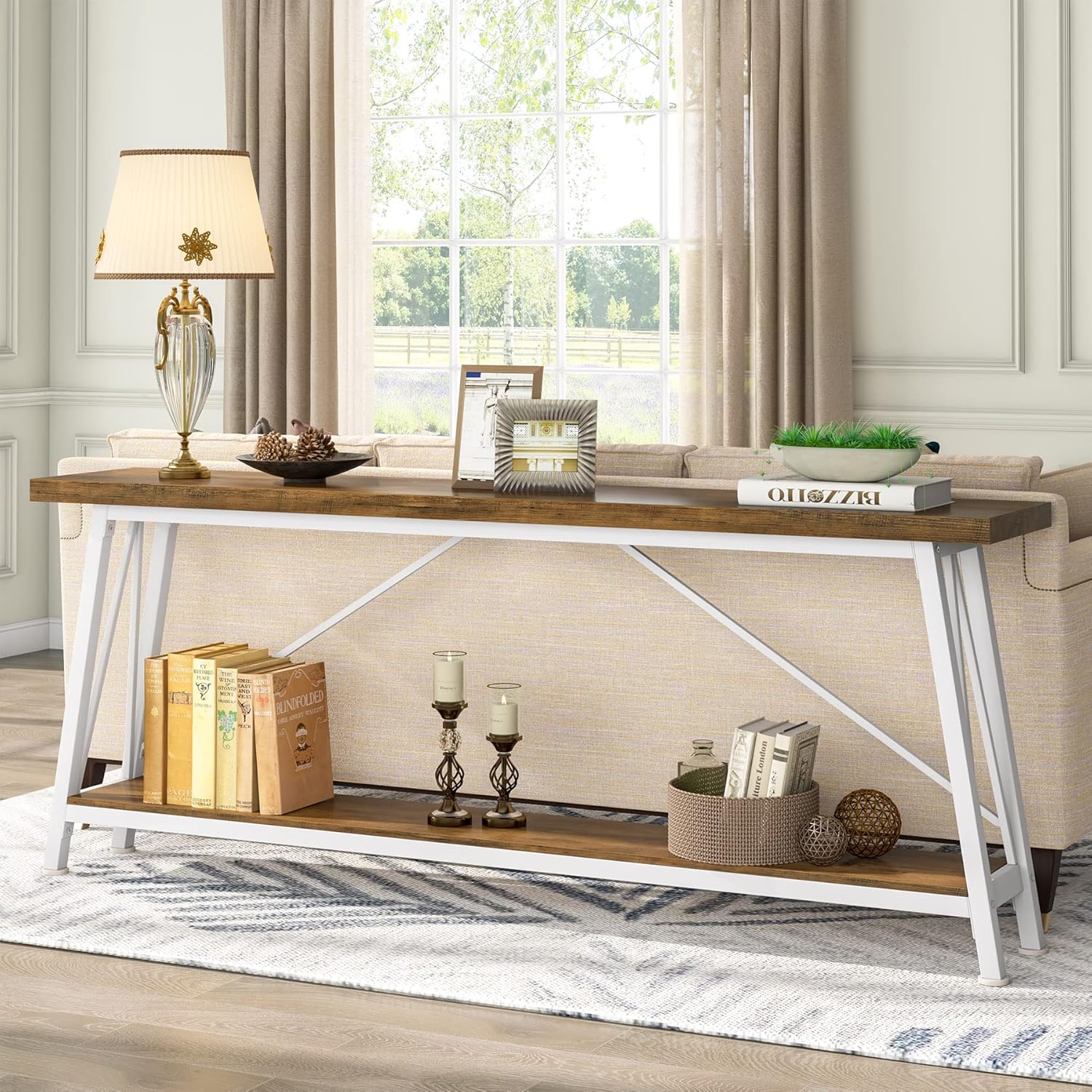 1732141953_935_Tribesigns-Table-de-canape-derriere-Le-canape-180cm-Table-Console Tribesigns Table de canapé derrière Le canapé 180cm, Table Console d'entrée Industrielle pour Le Couloir, l'entrée, Le Salon  ( 129,99€ ) Shopping 