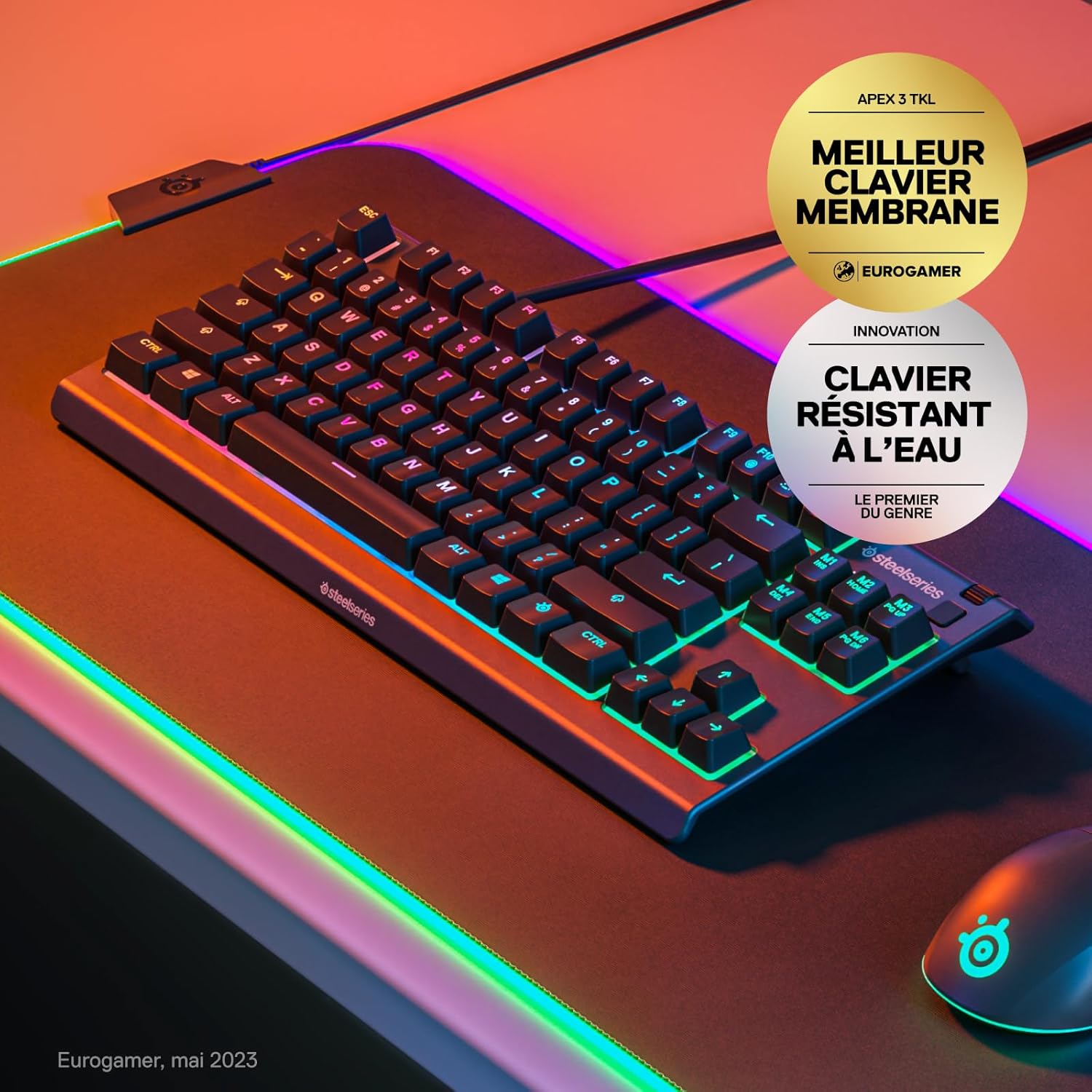 1732165010_595_SteelSeries-Apex-3-TKL-RVB-Clavier-gaming-Facteur-de SteelSeries Apex 3 TKL RVB Clavier gaming - Facteur de forme esports compact sans pavé numérique - Illumination RVB à 8 zones - Agencement Français AZERTY  ( <del>54,99€</del> - 39,99€ ) Shopping 