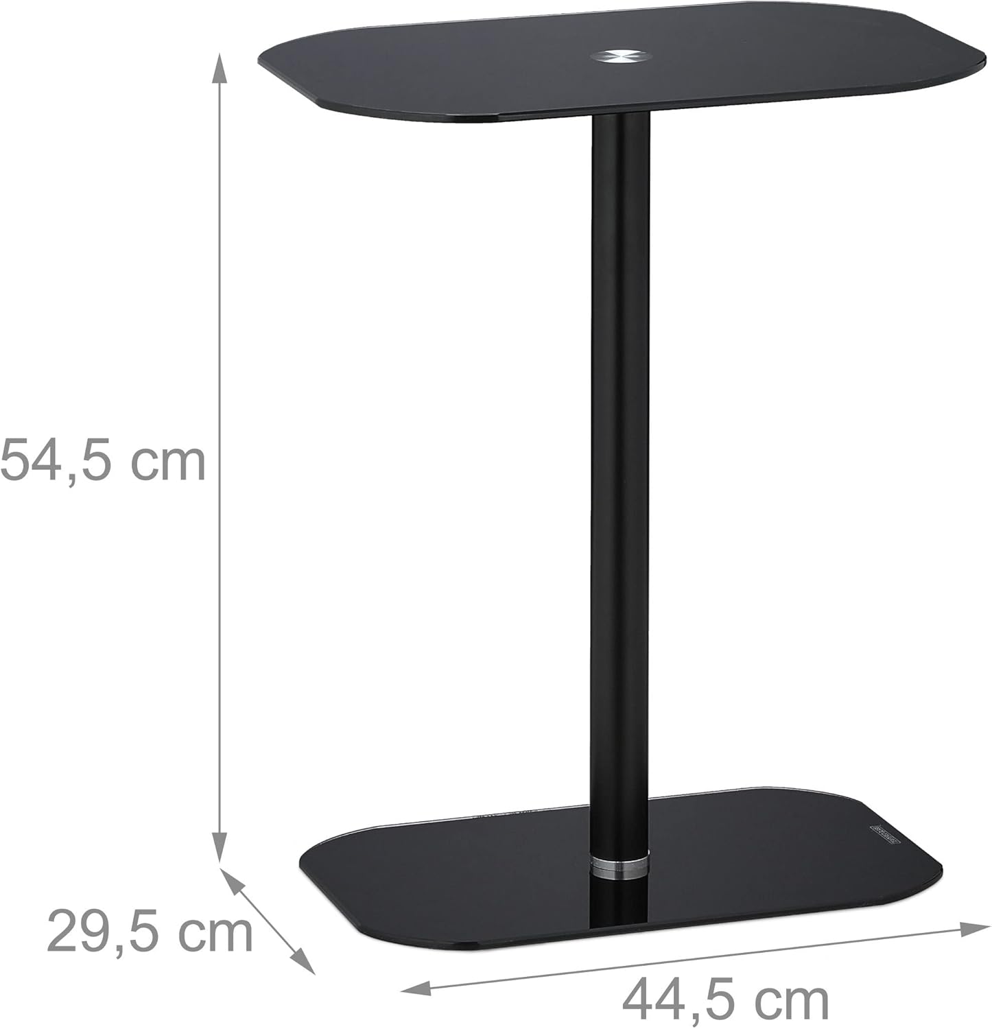 1732198870_547_Relaxdays-Console-Acier-Verre-Table-Bout-de-canape-pour-Le Relaxdays Console, Acier, Verre, Table Bout de canapé pour Le Salon, Coins arrondis, HxLxP : 54,5 x 44,5 x 29,5 cm, Noir  ( 39,99€ ) Shopping 