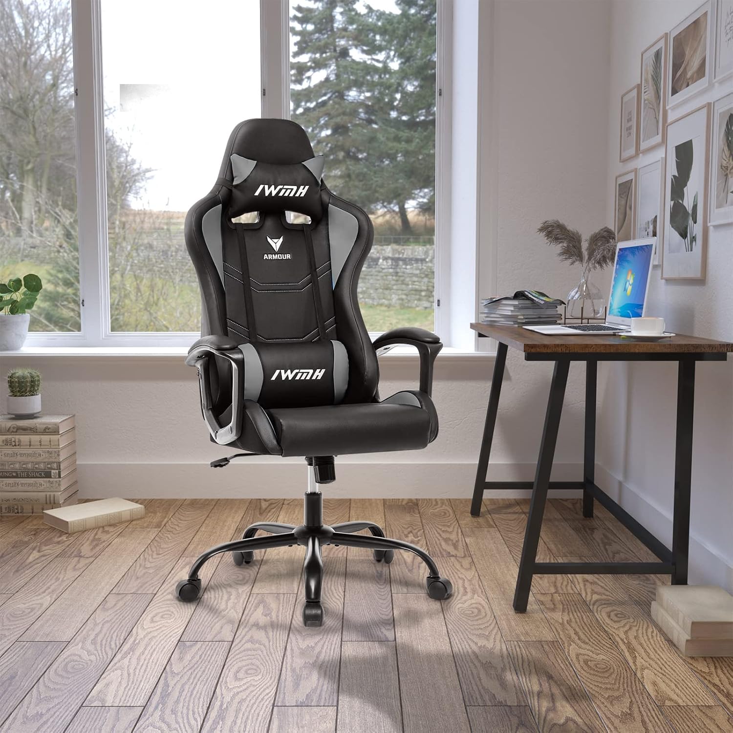 1732220933_665_IWMH-Chaise-Gaming-Chaise-Gamer-Ergonomique-Fauteuil-Gamer-Haut-Dossier IWMH Chaise Gaming Chaise Gamer Ergonomique Fauteuil Gamer Haut Dossier Chaise de Jeu Siege Gamer Pivotant Hauteur Réglable Chaise d'ordinateur avec Accoudoirs Appui-tête Soutien Lombaire 150kg Gris  ( 73,99€ ) Shopping 