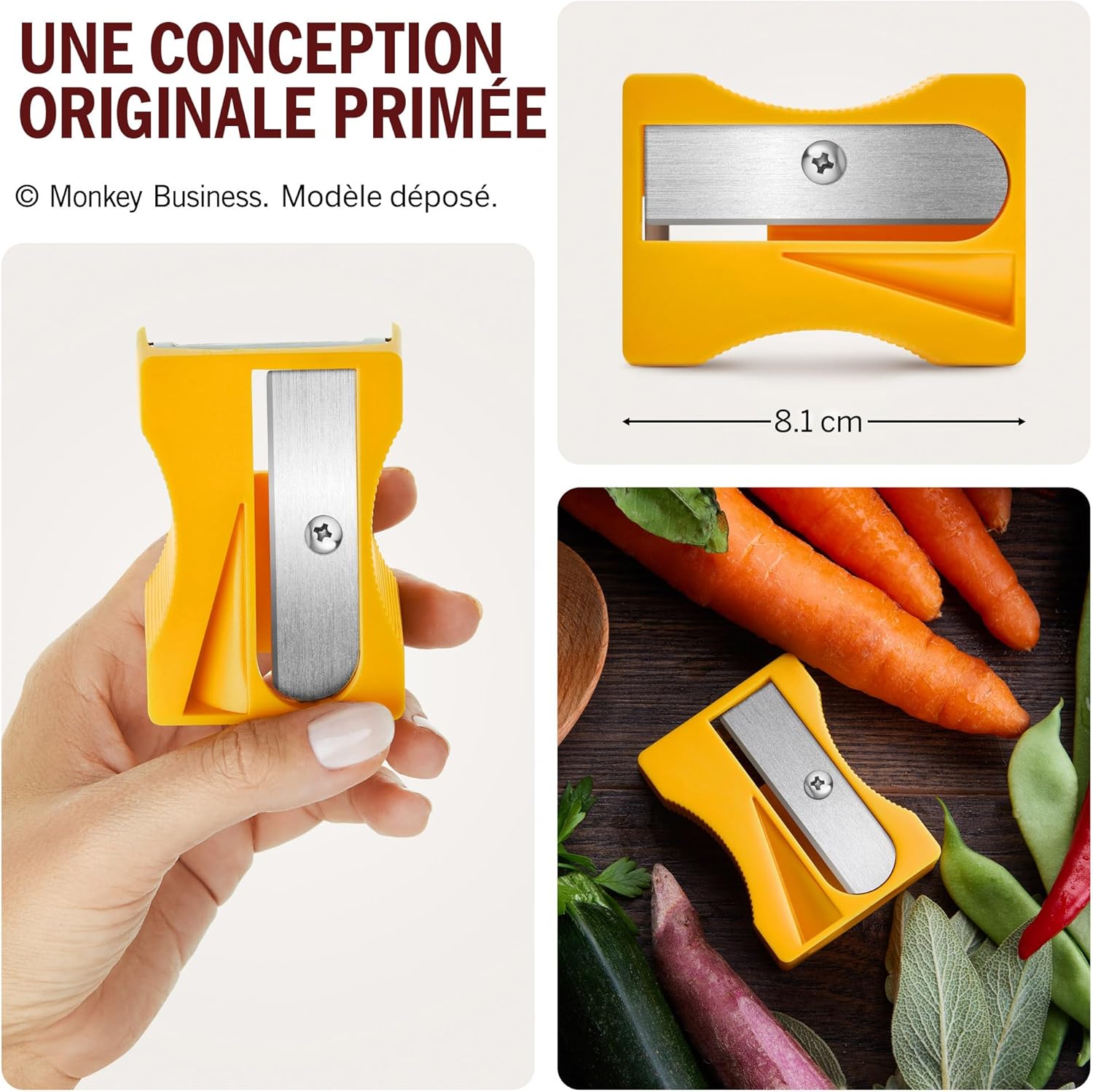 1732261506_8_Monkey-Business-Karoto-Aiguiseur-de-carottes-Eplucheur-de-legumes Monkey Business Karoto Aiguiseur de carottes | Éplucheur de légumes et éplucheur de concombre | Gadgets de cuisine amusants | issu d'une série d'éplucheurs uniques pour la cuisine | Articles de  ( <del>39,99 €</del> - 14,99€ ) Shopping 