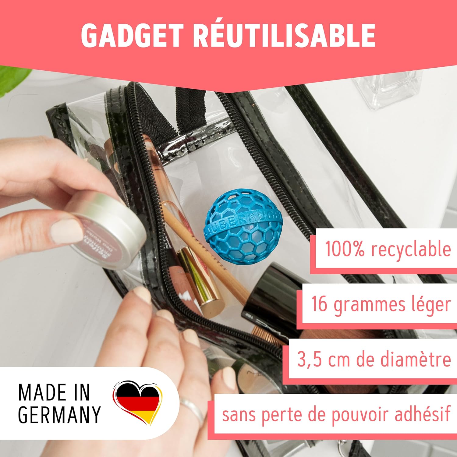 1732279814_158_Sauberkugel®-–-Boule-de-nettoyage-de-sac-reutilisable-–-Enleve Sauberkugel® – Boule de nettoyage de sac réutilisable – Enlève la saleté, les miettes et les peluches des sacs, valises, sacs à dos et cartables – Cadeau gadget  ( 8,30€ ) Shopping 