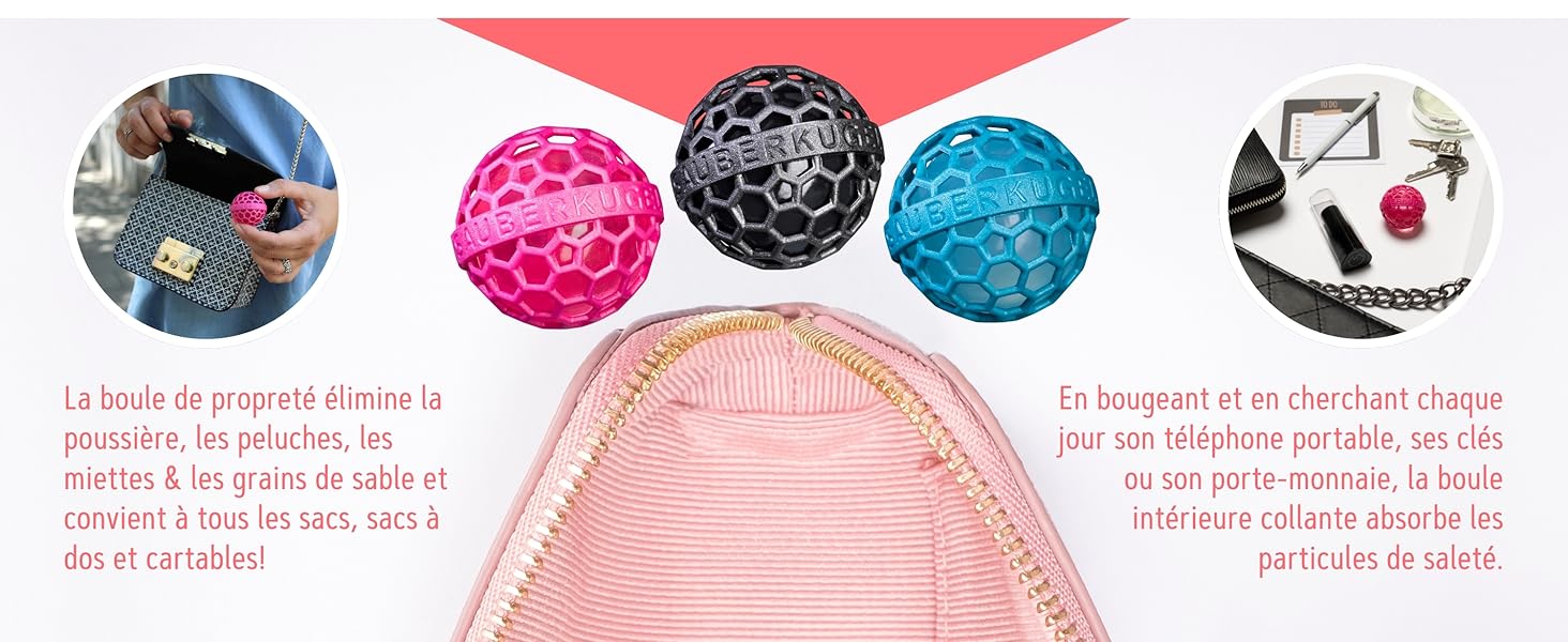 1732279818_134_Sauberkugel®-–-Boule-de-nettoyage-de-sac-reutilisable-–-Enleve Sauberkugel® – Boule de nettoyage de sac réutilisable – Enlève la saleté, les miettes et les peluches des sacs, valises, sacs à dos et cartables – Cadeau gadget  ( 8,30€ ) Shopping 