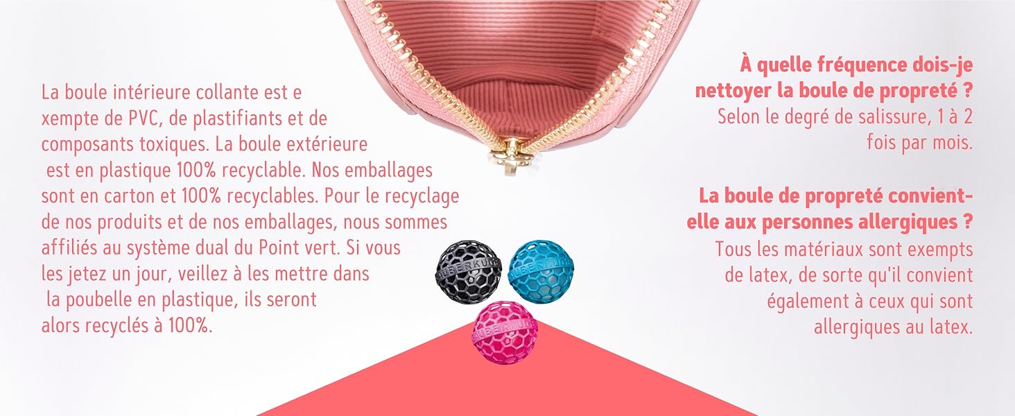 1732279818_914_Sauberkugel®-–-Boule-de-nettoyage-de-sac-reutilisable-–-Enleve Sauberkugel® – Boule de nettoyage de sac réutilisable – Enlève la saleté, les miettes et les peluches des sacs, valises, sacs à dos et cartables – Cadeau gadget  ( 8,30€ ) Shopping 