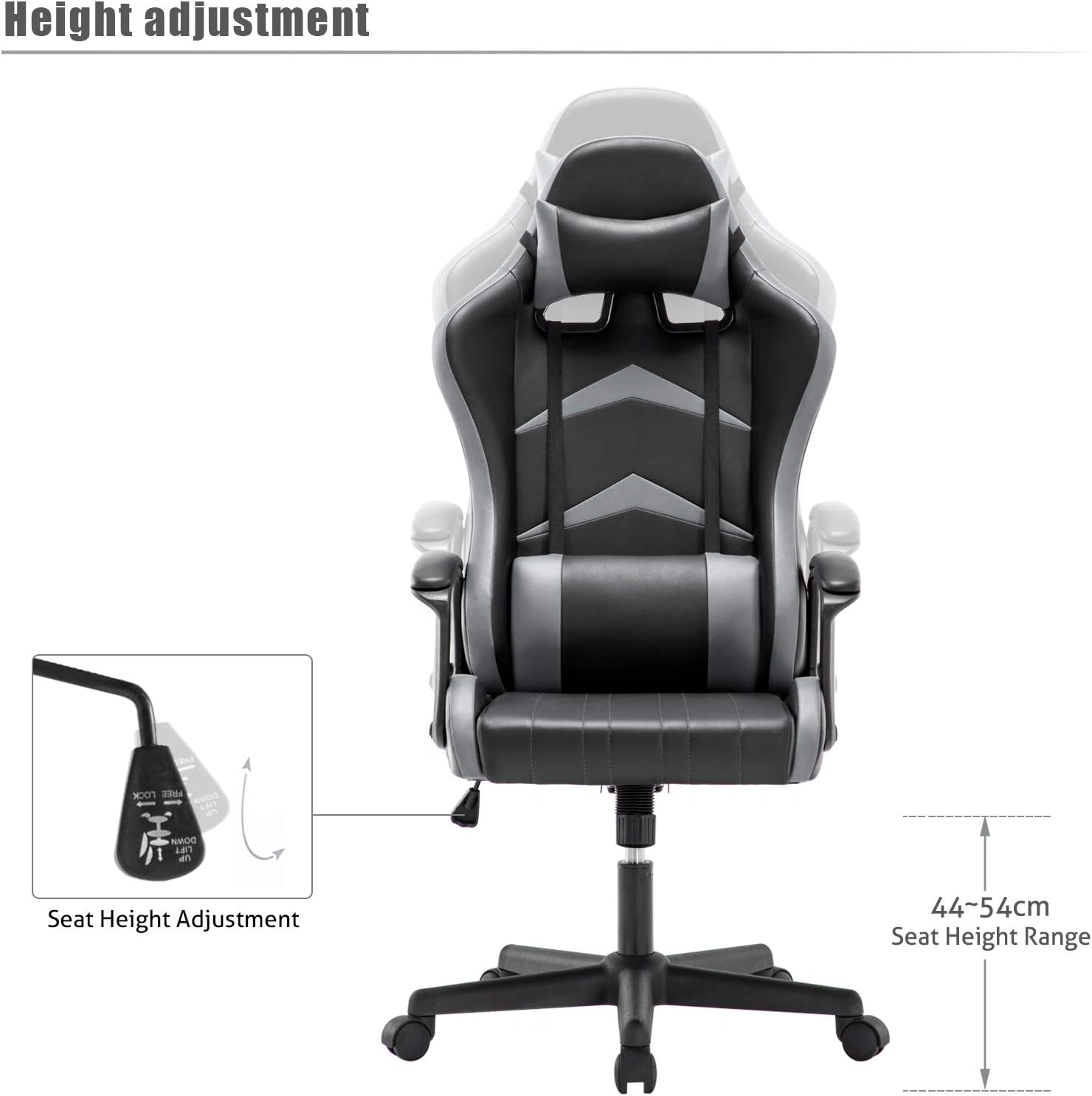 1732331258_804_IntimaTe-WM-Heart-Chaise-Gaming-Ergonomique-Fauteuil-de-Bureau-Pivotant IntimaTe WM Heart Chaise Gaming Ergonomique, Fauteuil de Bureau Pivotant, Dossier Haut, Racing Siege Gamer avec Appui-tête et Soutien Lombaire Ajustables, 52 x 58 x 130cm (Gris)  ( 71,99€ ) Shopping 